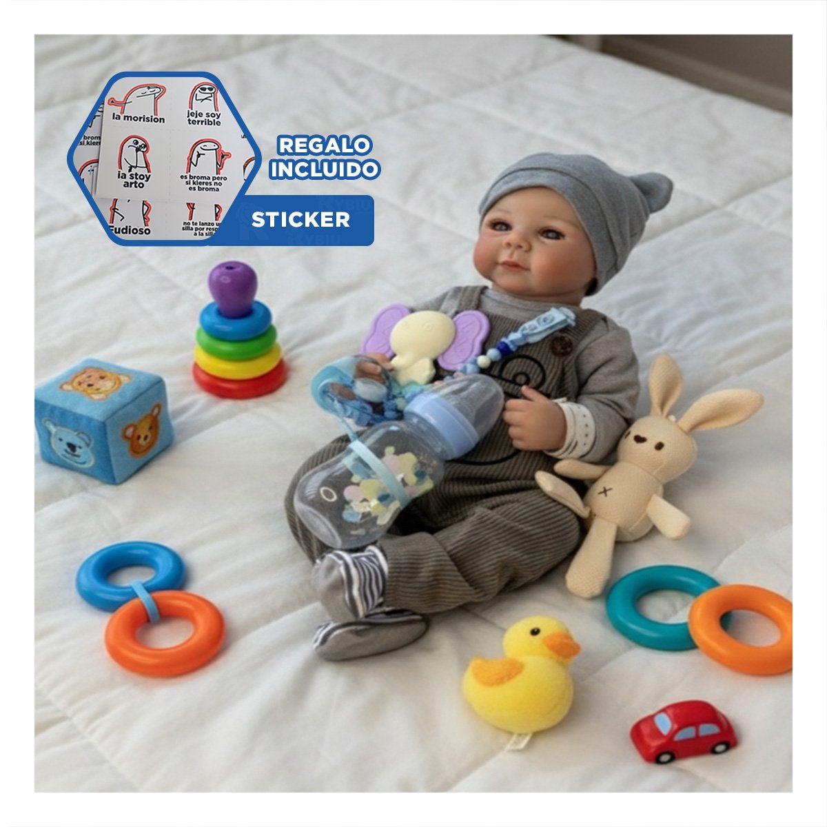 PEQUEÑO COMPAÑERO 48CM CON ENTERIZO Y POLO BLANCO EN SU DOMICILIO LINDO Y+REGALO STICKER - 1
