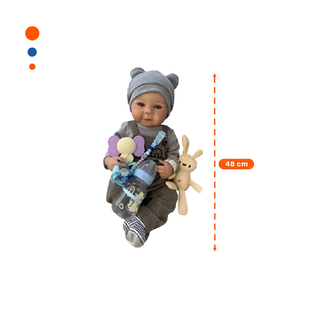 PEQUEÑO COMPAÑERO 48CM CON ENTERIZO Y POLO BLANCO EN SU DOMICILIO LINDO Y+REGALO STICKER - 4
