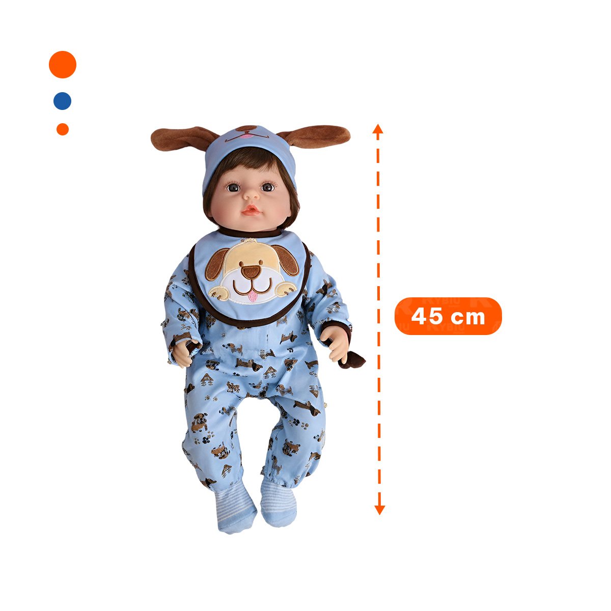 PACK2 ROPA BEBE CELESTE DULCE CON DISENO PERRO BABERO Y CORAZONES Y+PAPEL REGALO - 4