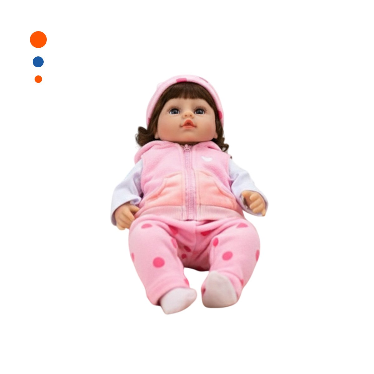 PACK2 RECIEN NACIDA SINTETICA CON CHALECO Y PANTALON PUNTOS ROSADO EN SU CASA Y+REGALO STICKER - 2