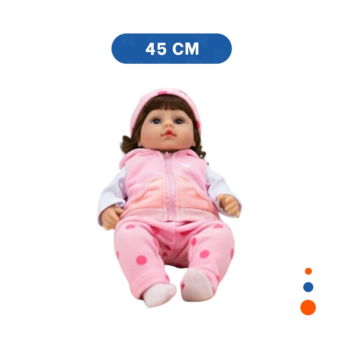 PACK2 RECIEN NACIDA SINTETICA CON CHALECO Y PANTALON PUNTOS ROSADO EN SU CASA Y+REGALO STICKER - 4
