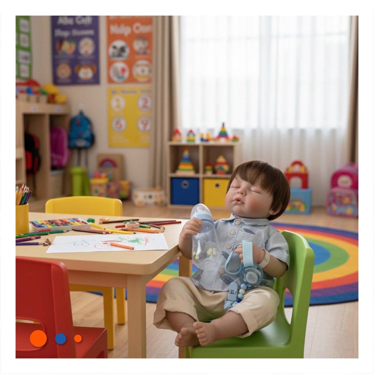 PACK2 PEQUEÑO COMPAÑERO 48CM CON CAMISA HOJAS CELESTE Y BEIGE RECREO SANO - 3