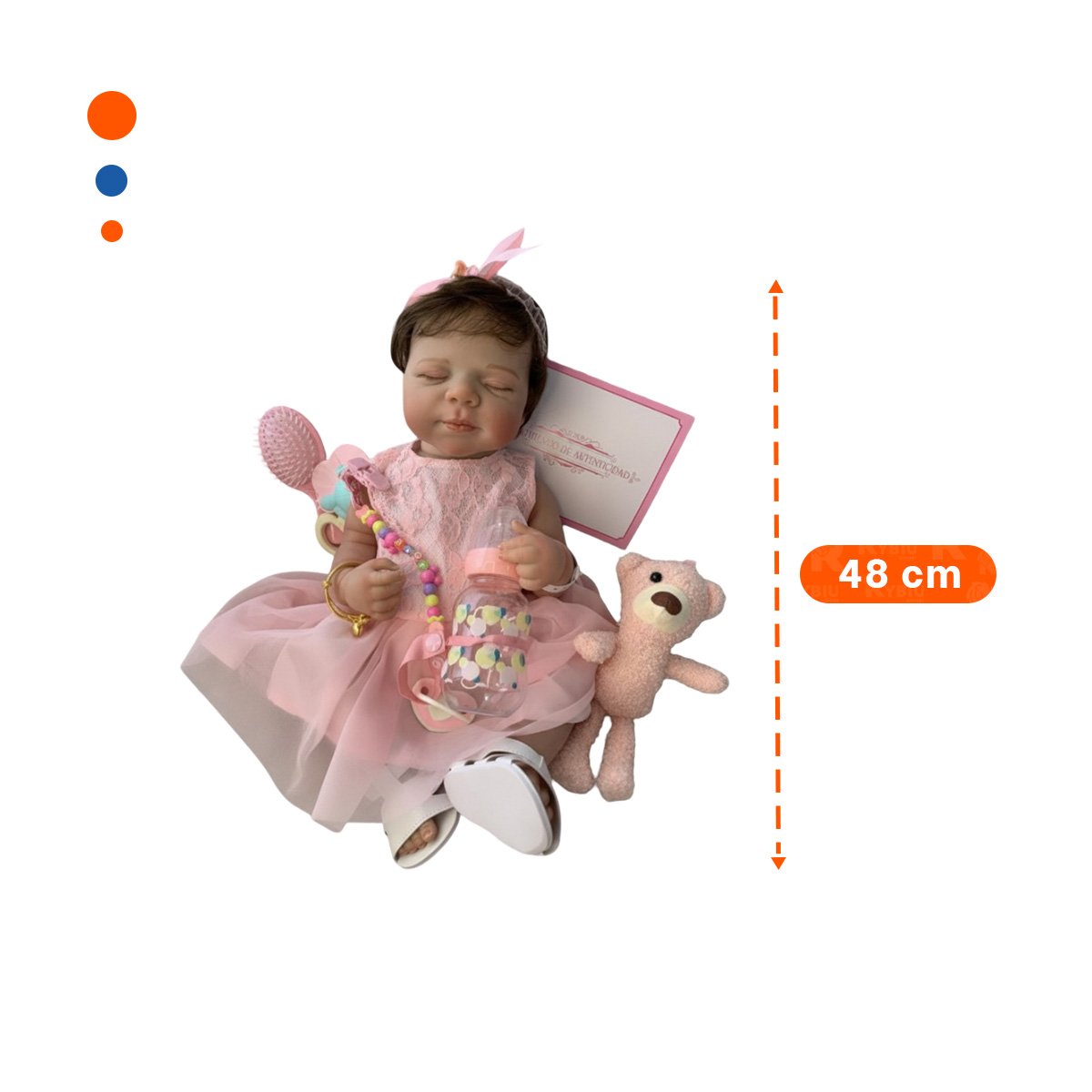 PEQUEÑA COMPAÑERA 48CM CON VESTIDO TULL Y VINCHA ROSADO EN SU DOMICILIO Y+REGALO STICKER - 4