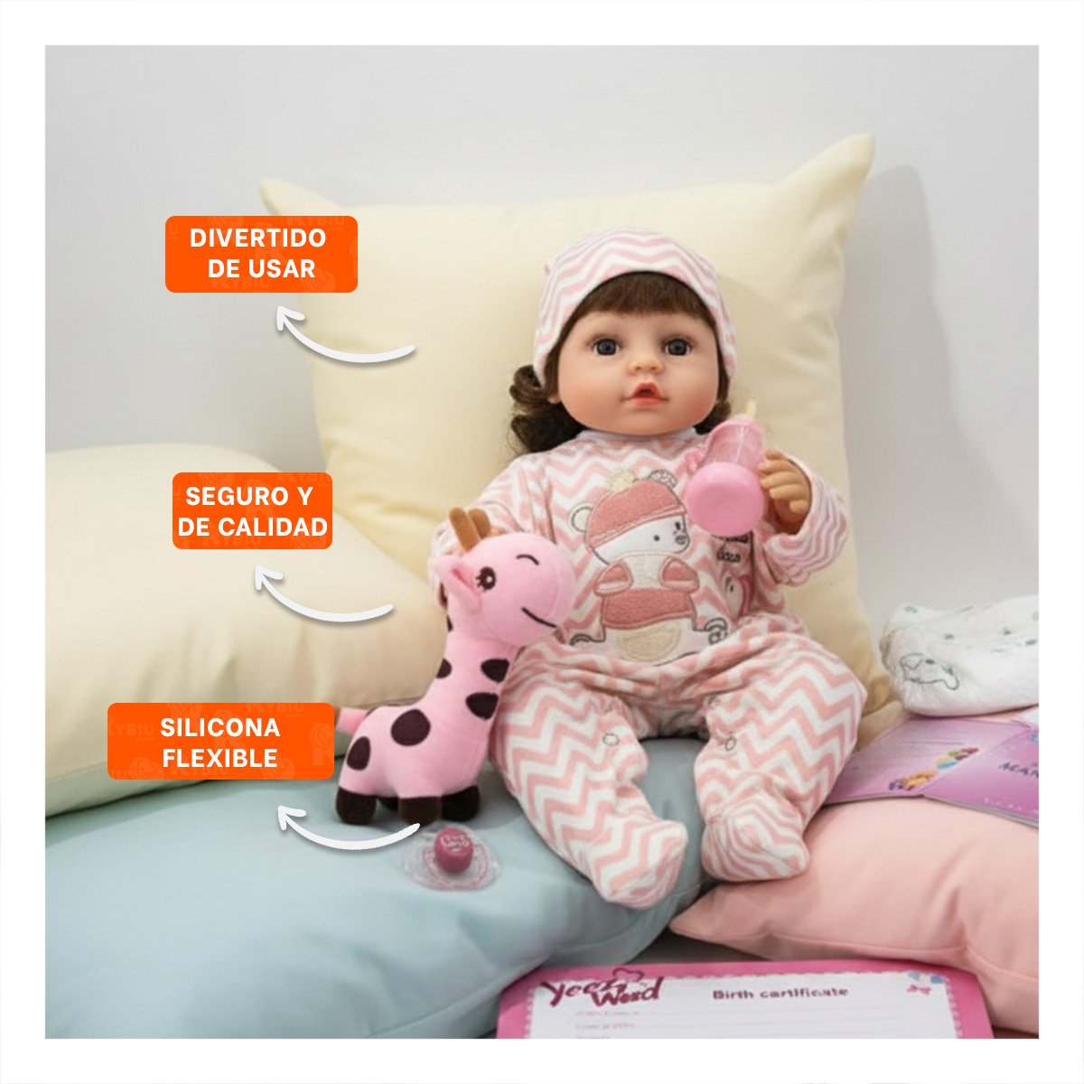 PACK2 PEQUEÑA COMPAÑERA 45CM CON ENTERIZO ZIGZAG Y GORRO ROSADO RECREO SANO - 5