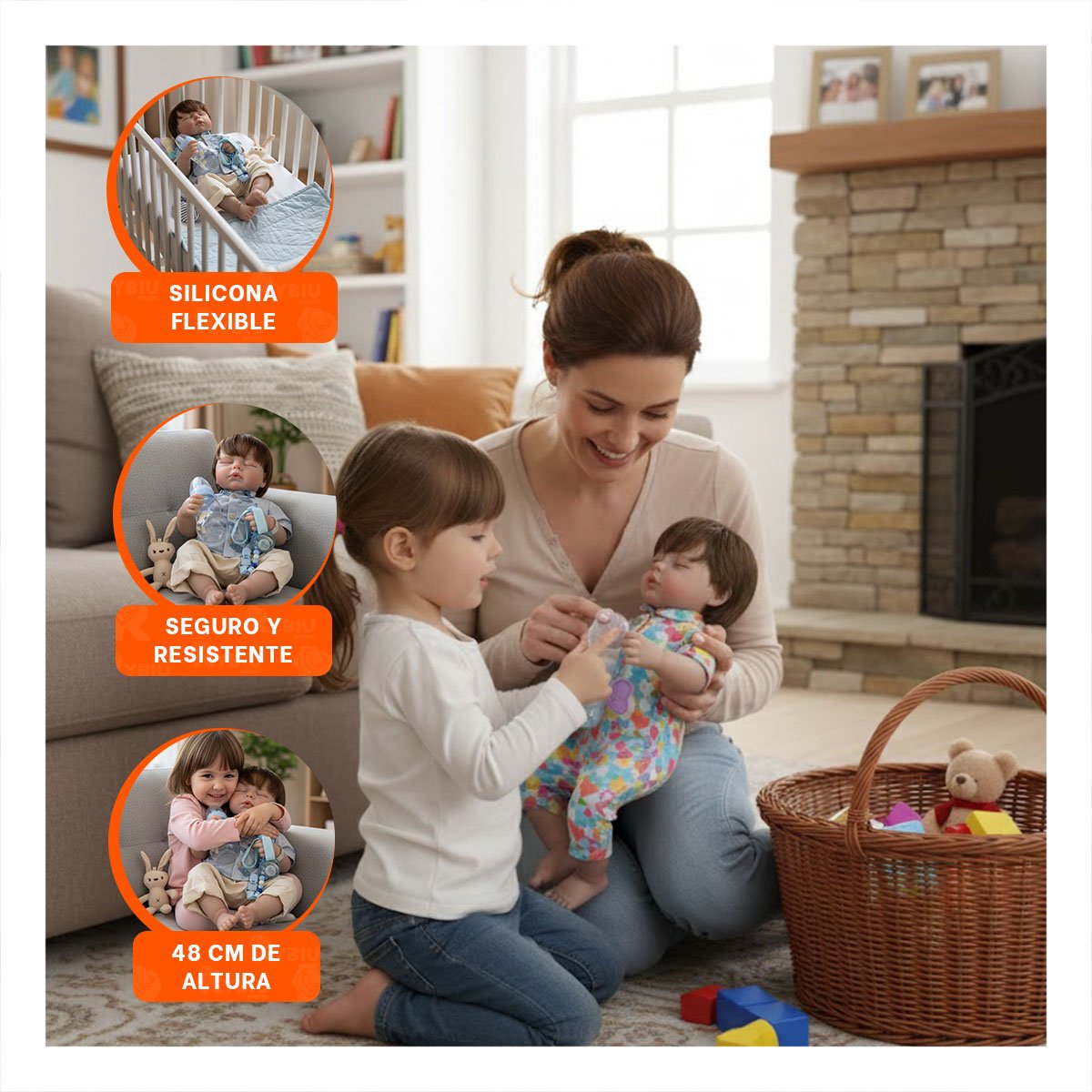 PACK2 PEQUEÑO COMPAÑERO 48CM CON CAMISA HOJAS CELESTE Y BEIGE PARA PADRES Y+PAPEL REGALO - 5