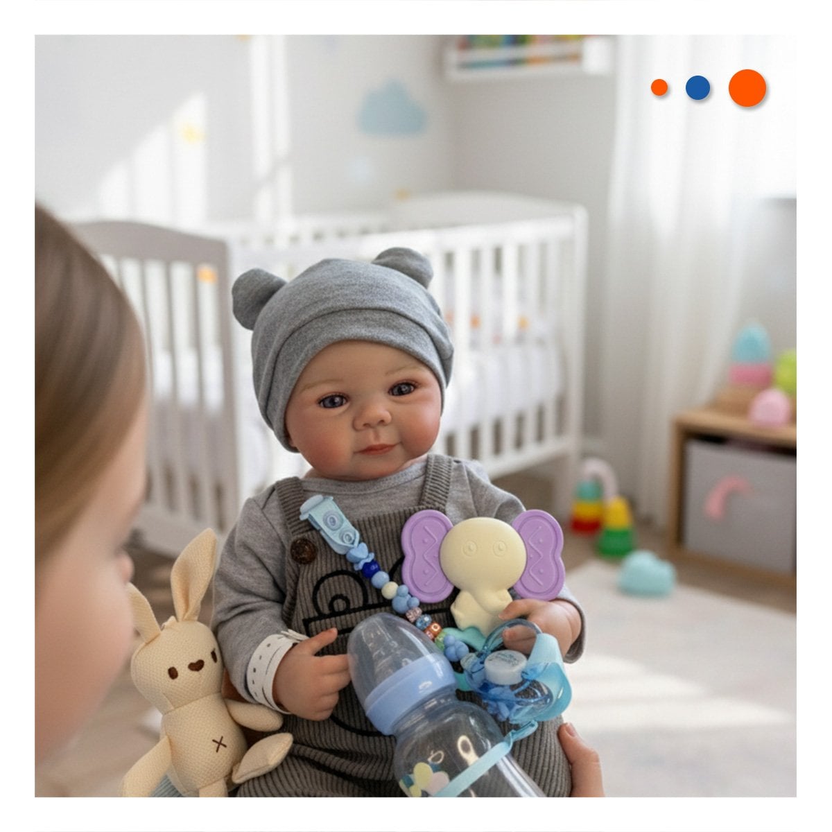 MUÑECO REALISTA 48CM CON ENTERIZO Y POLO BLANCO PARA SU COLECCION REAL - 2