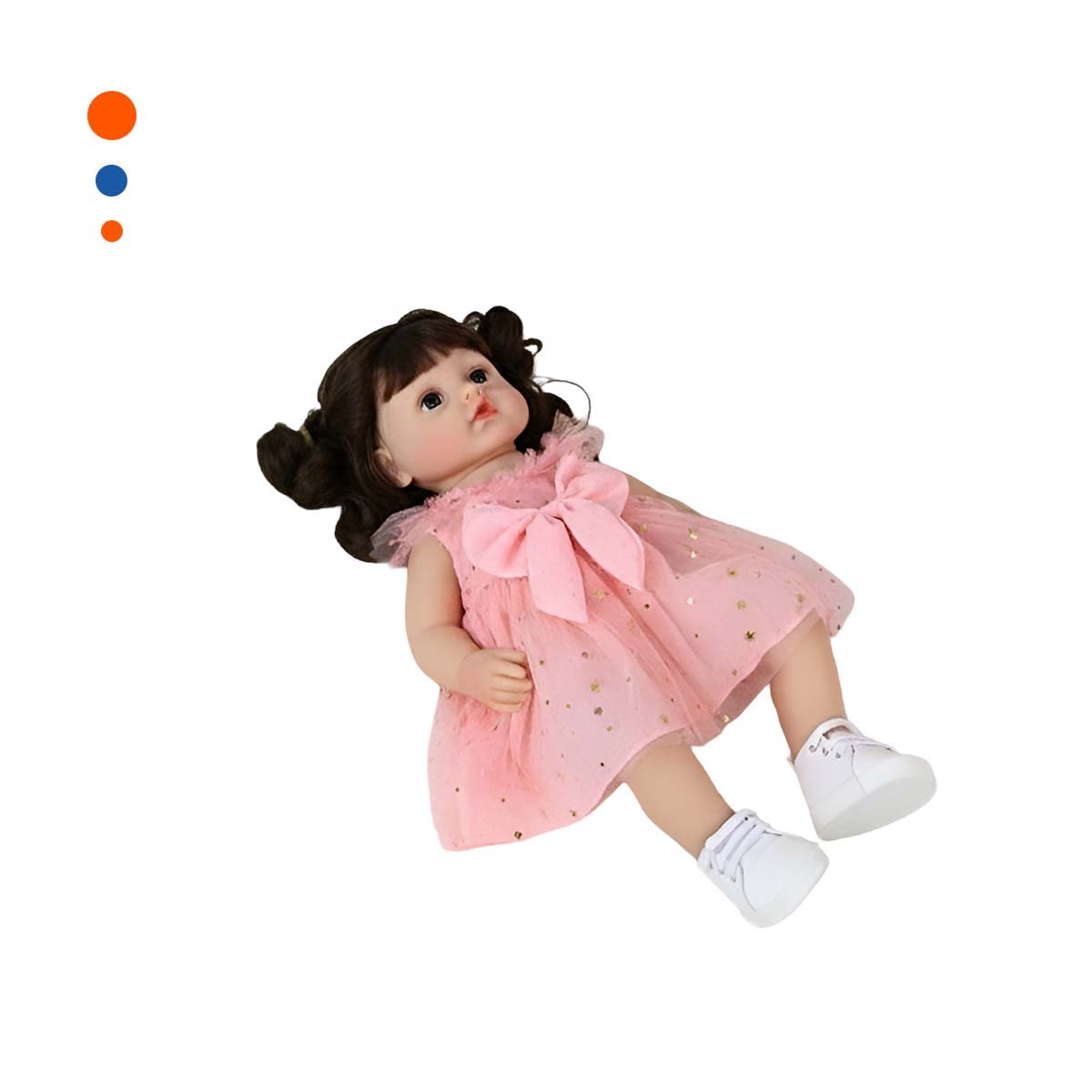 PRENDA INFANTIL DECORATIVA EN TULL ROSADO CON ESTRELLAS 45 CM Y+PAPEL REGALO - 1