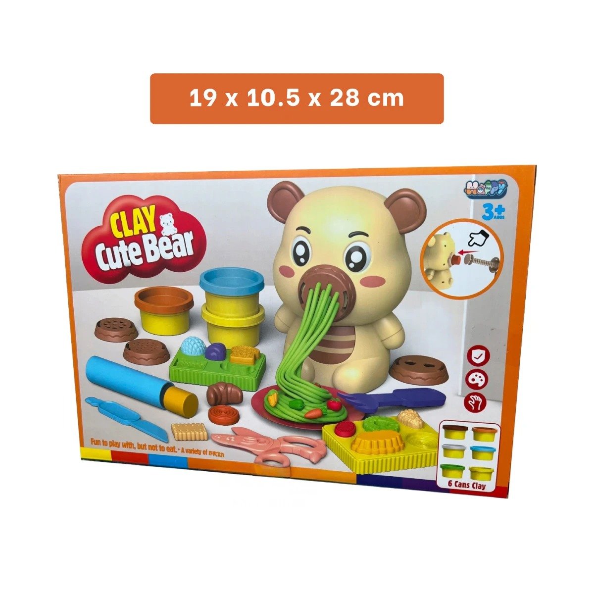 PACK2 MATERIAL CREATIVO DE PLASTILINA CON ACCESORIOS OSO PARA NINOS Y+REGALO STICKER - 4