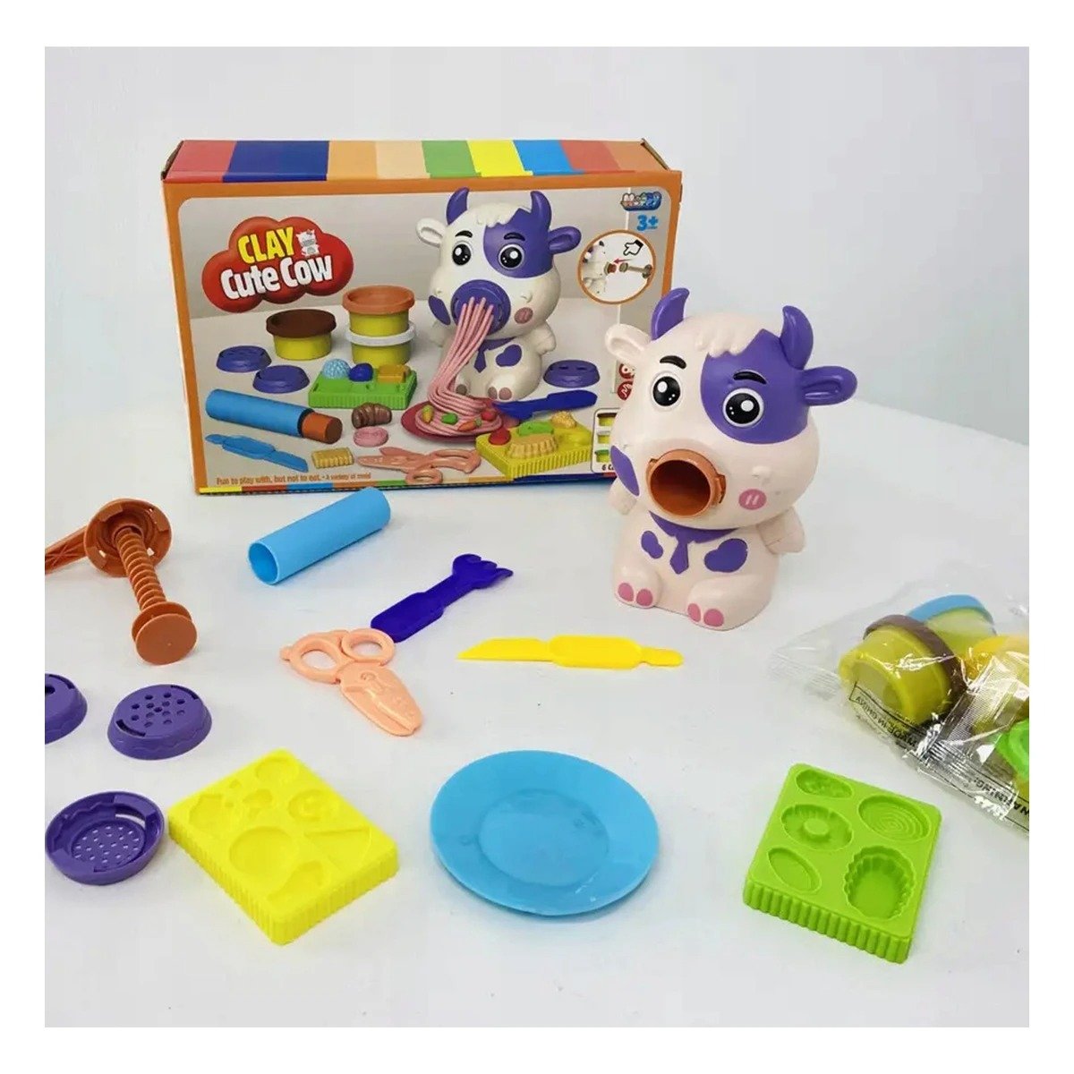 PACK2 LINEA DE PLASTILINA CON ACCESORIOS VACA PARA JUEGO CREATIVO HOGAR Y+REGALO STICKER - 5