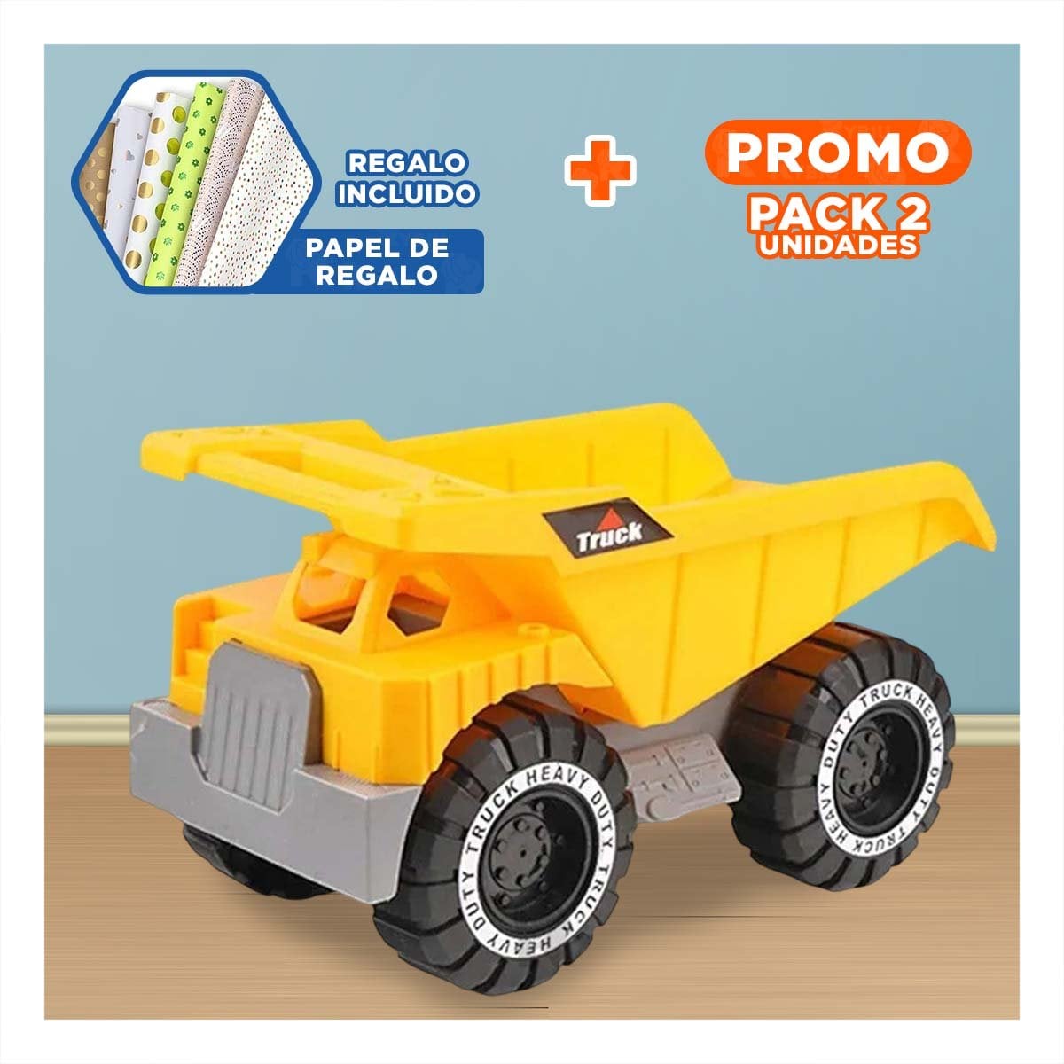 PACK2 CONCEPTO DE CONSTRUCCION EN BOLSA CON VEHICULO PARA JUEGO Y+PAPEL REGALO - 1