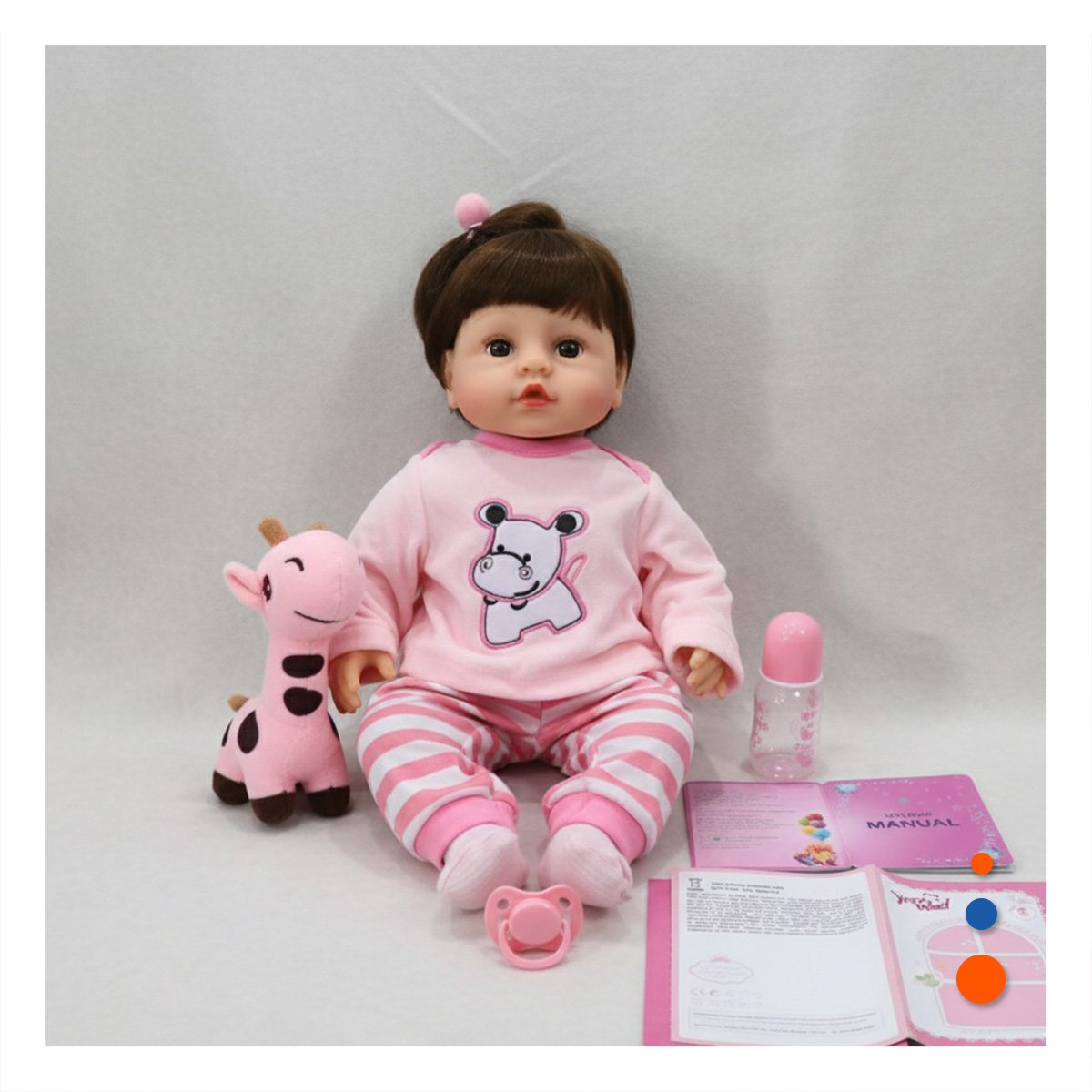 ABRIGO COMODO ROSADO BEBE HIPO CON PANTALON A RAYAS Y+PAPEL REGALO - 2