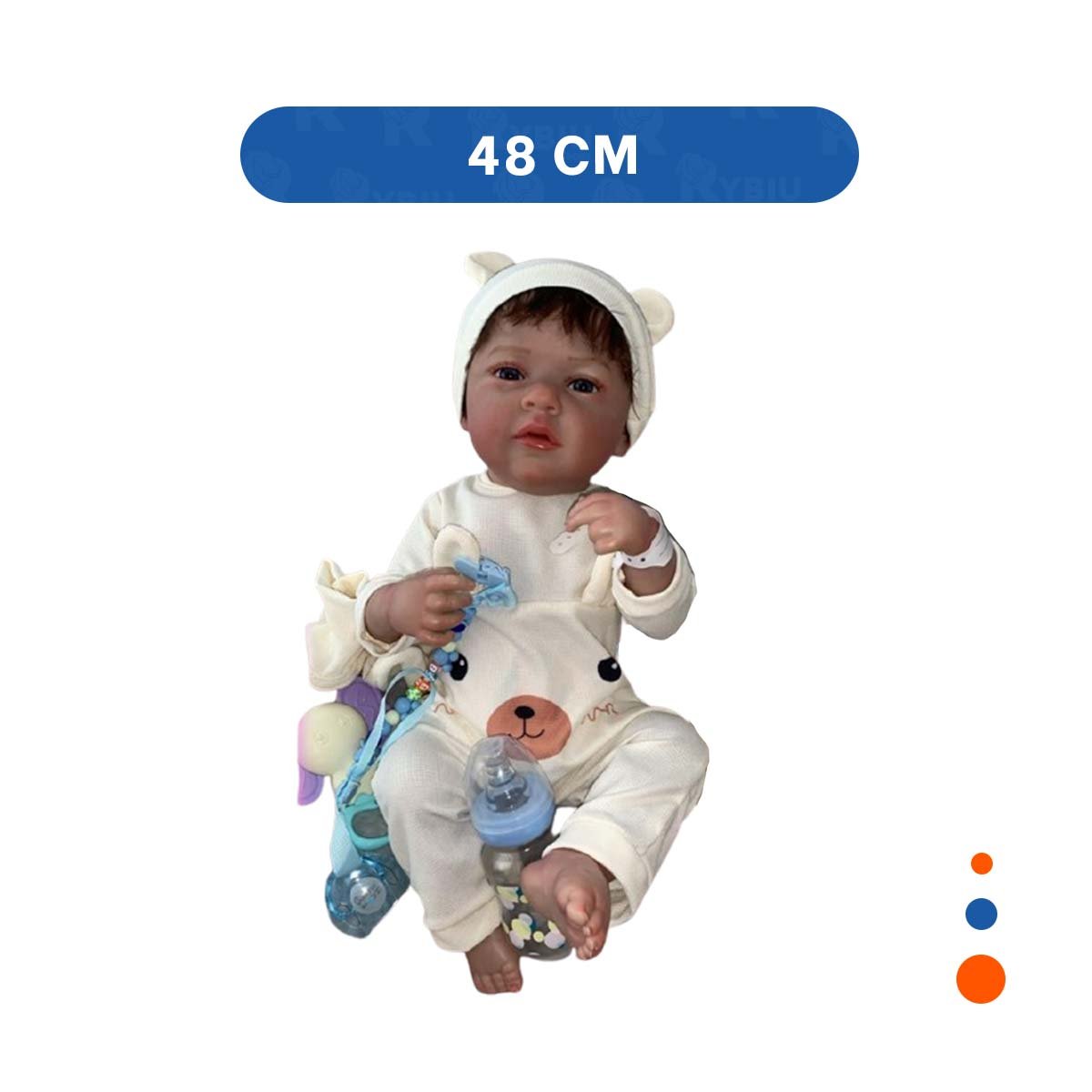 PEQUEÑO COMPAÑERO 48CM CON ENTERIZO CONEJITO BEIGE FELICIDAD PARA HIJOS Y+LIGAS REGALO - 4