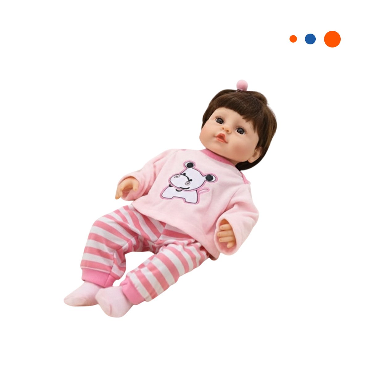 PRENDA ROSADA BEBE HIPO CON PANTALON A RAYAS PARA CASA Y+REGALO STICKER - 3