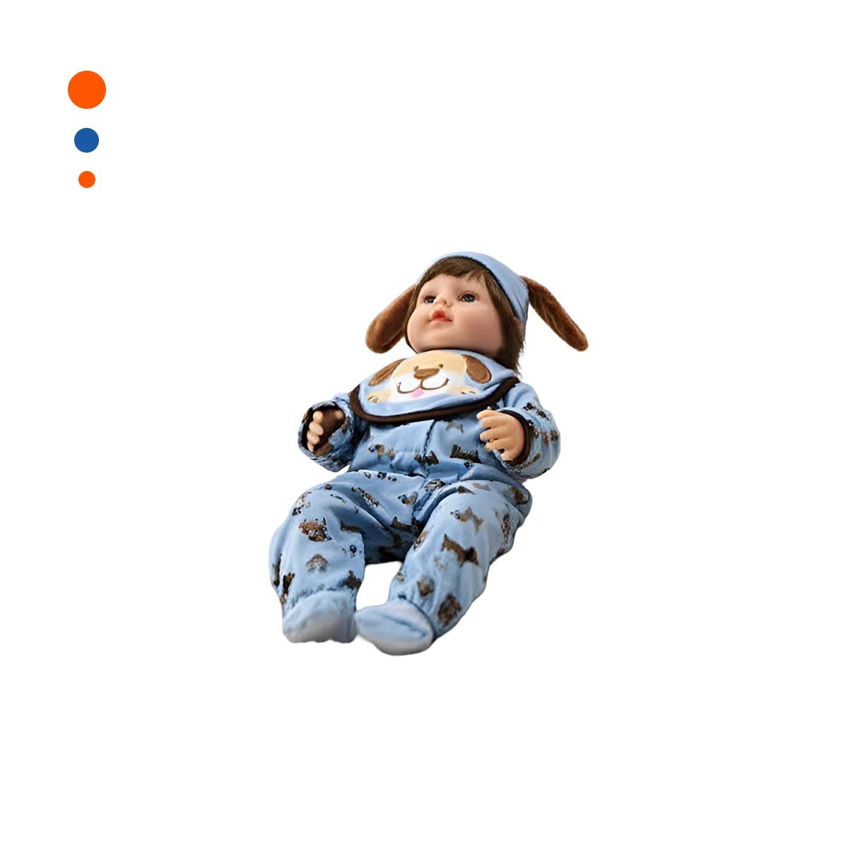 PACK2 PRENDA BEBE CELESTE CON BABERO GORRO PERRO Y ESTAMPADO CORAZONES Y+REGALO STICKER - 2