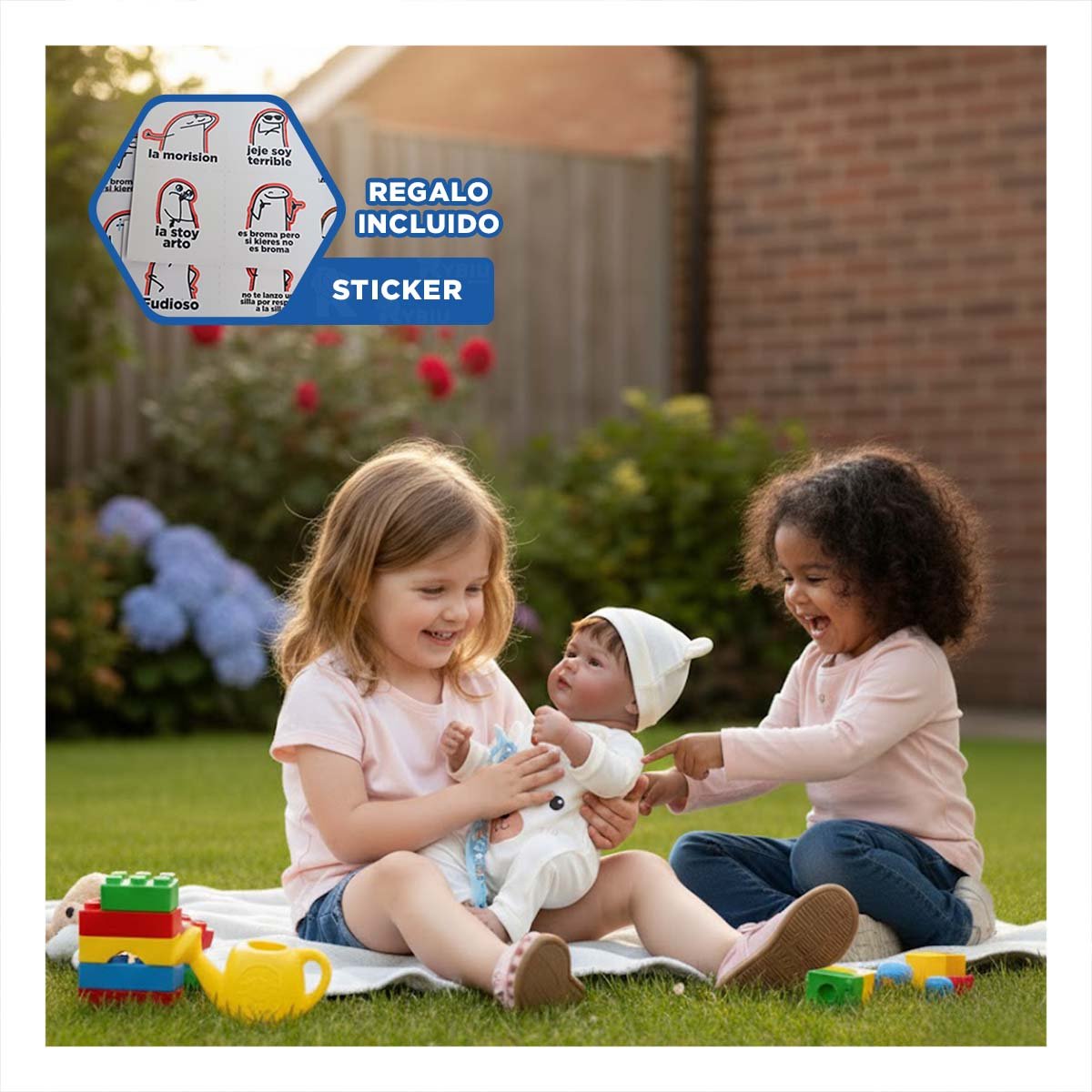 PEQUEÑO COMPAÑERO 48CM CON ENTERIZO CONEJITO BEIGE EN SU DOMICILIO LINDO Y+REGALO STICKER - 1