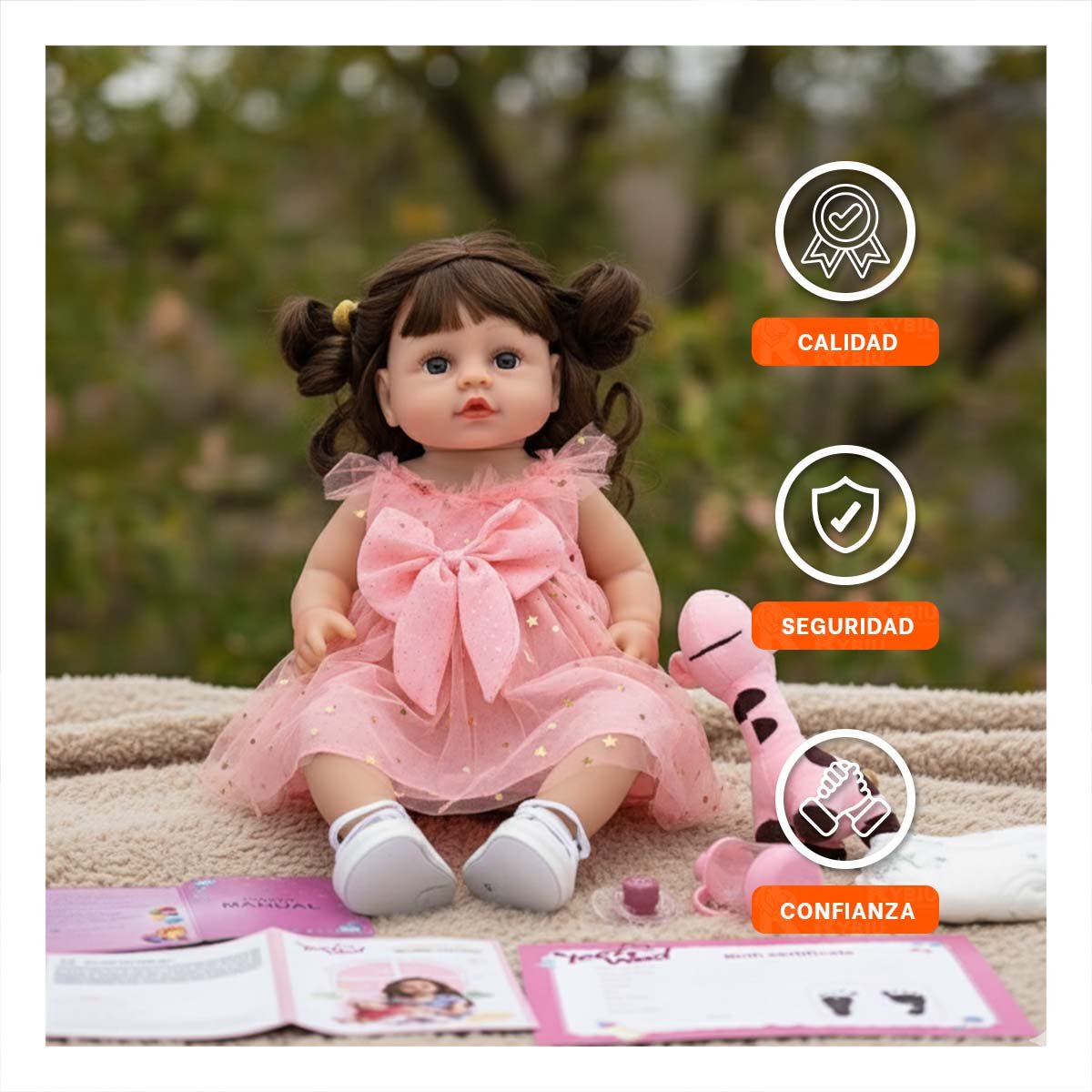 TRAJE DE FIESTA PARA NINA EN TULL ROSADO CON ESTRELLAS 45 CM Y+LIGAS REGALO - 2
