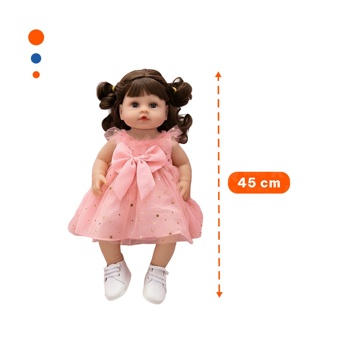 TRAJE DE FIESTA PARA NINA EN TULL ROSADO CON ESTRELLAS 45 CM Y+LIGAS REGALO - 4