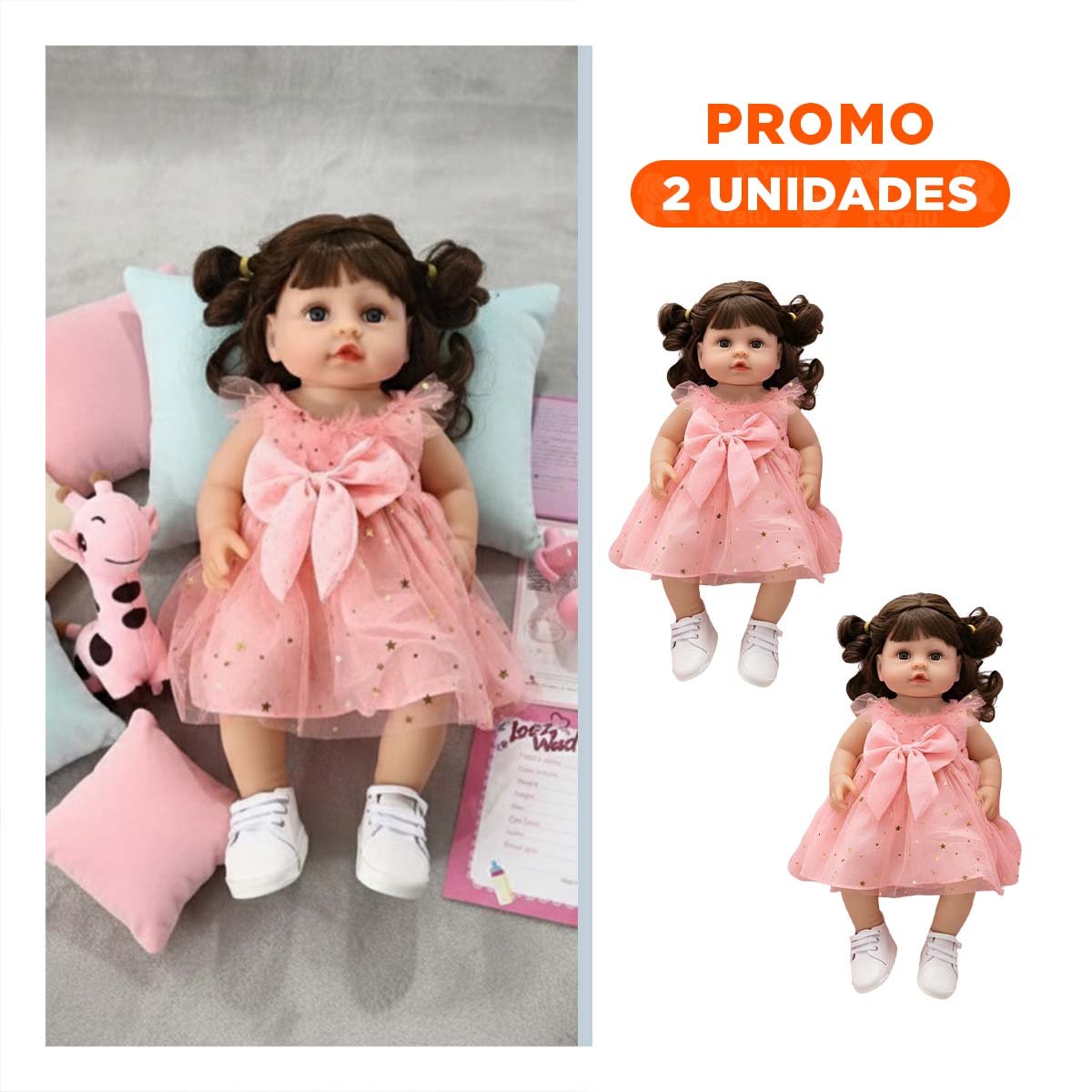 PACK2 TRAJE ROSADO INFANTIL PARA OCASIONES ESPECIALES CON TULL Y ESTRELLAS - 1
