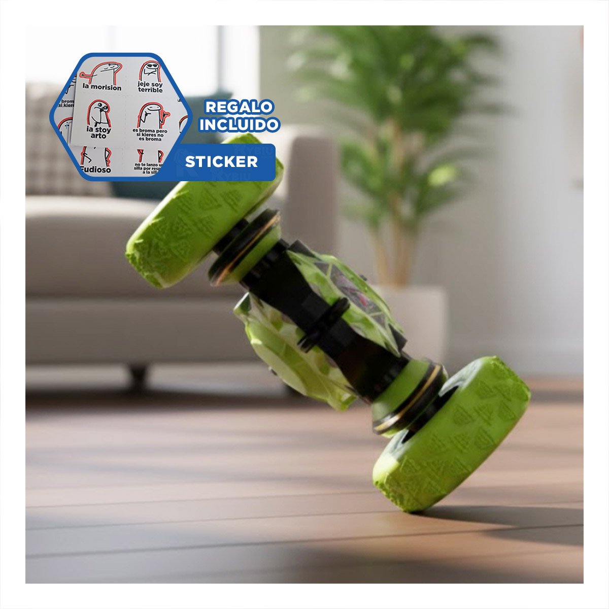 COCHE GIRATORIO CON CONTROL REMOTO PARA DIVERSION DE NINOS Y+REGALO STICKER - 1