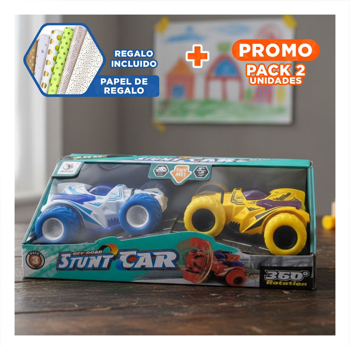 PACK2 URBANO STUNT DOBLE CON CAJA PARA JUEGO MODERNO Y DIVERSION Y+PAPEL REGALO - 1