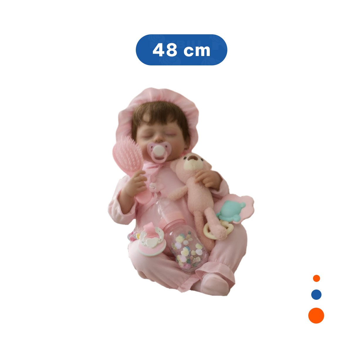PEQUEÑA COMPAÑERA 48CM CON ENTERIZO Y GORRO ROSADO FELICIDAD PARA HIJOS Y+LIGAS REGALO - 4