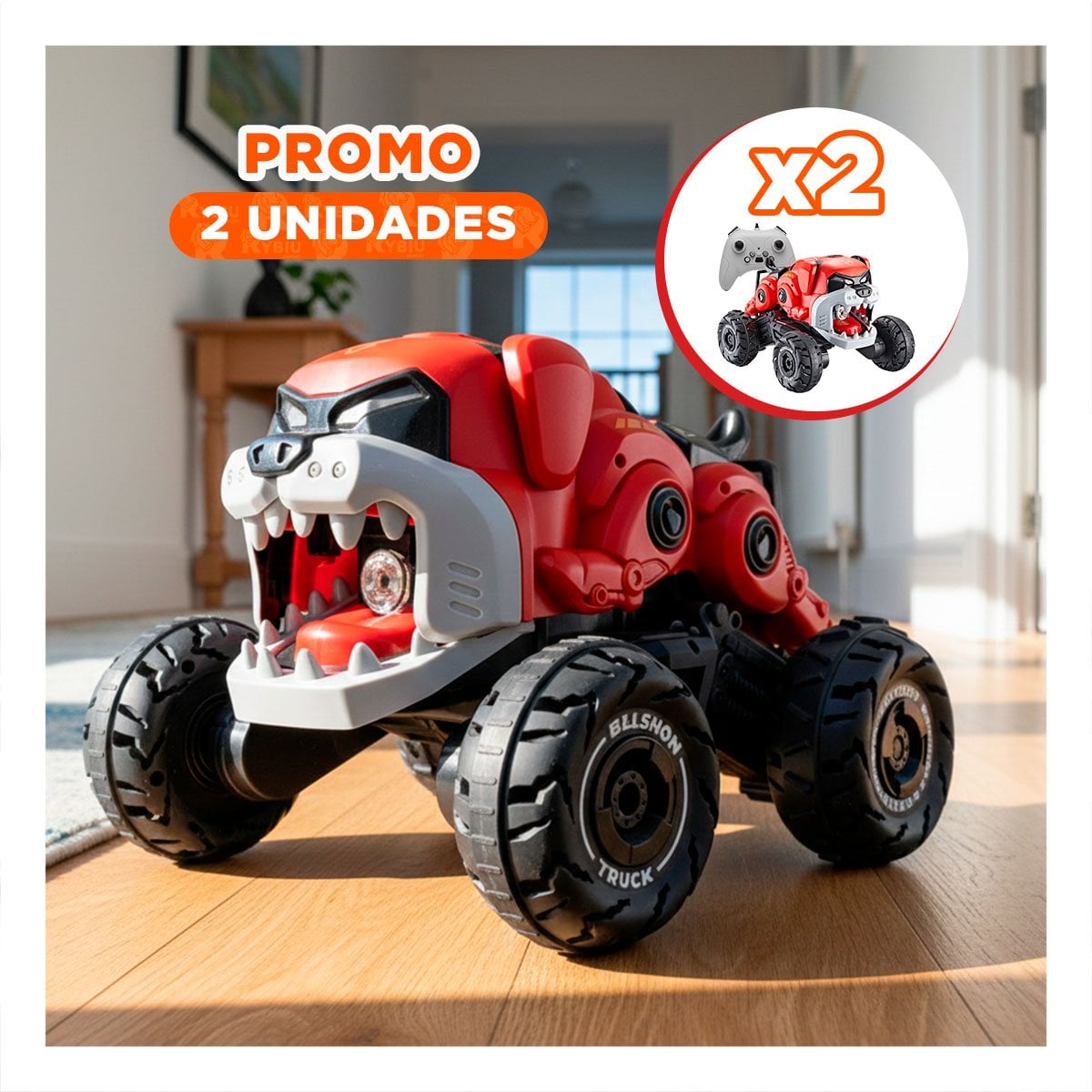 PACK2 CARRO ROBOT PERRO CON CONTROL REMOTO Y ACCION DIRIGIDA PARA JUEGO Y+REGALO STICKER - 1