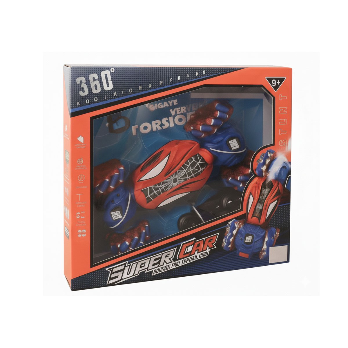COCHE CON RELOJ CONTROL Y CONTROL REMOTO PARA MANIOBRAS TELARAÑA AZUL Y ROJO Y+REGALO STICKER - 3