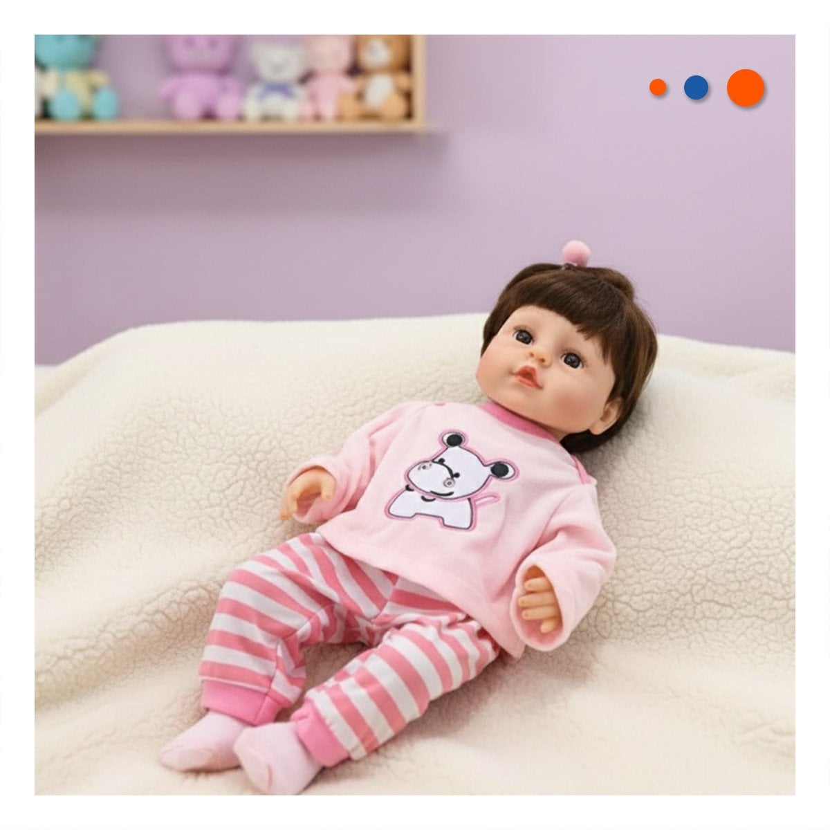 ABRIGO ROSADO PARA BEBE HIPO CON PANTALON A RAYAS SUAVE - 2