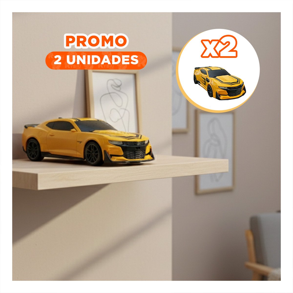PACK2 OBJETO CON CONTROL REMOTO AMARILLO Y NEGRO PARA ACTIVIDAD LUDICA Y+REGALO STICKER - 1