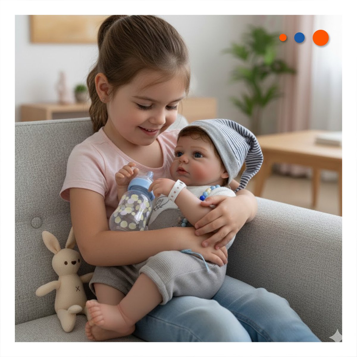 PEQUEÑO COMPAÑERO 48CM CON POLO OSITO Y GORRO PLOMO FELICIDAD PARA HIJOS Y+LIGAS REGALO - 1