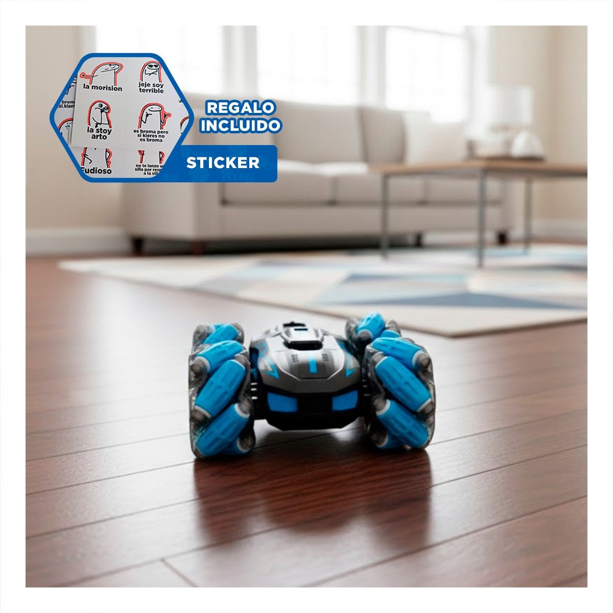 MOVIL CON CONTROL REMOTO DE ESTILO ACROBATICO PARA JUEGO ACTIVO DIARIO Y+REGALO STICKER - 1
