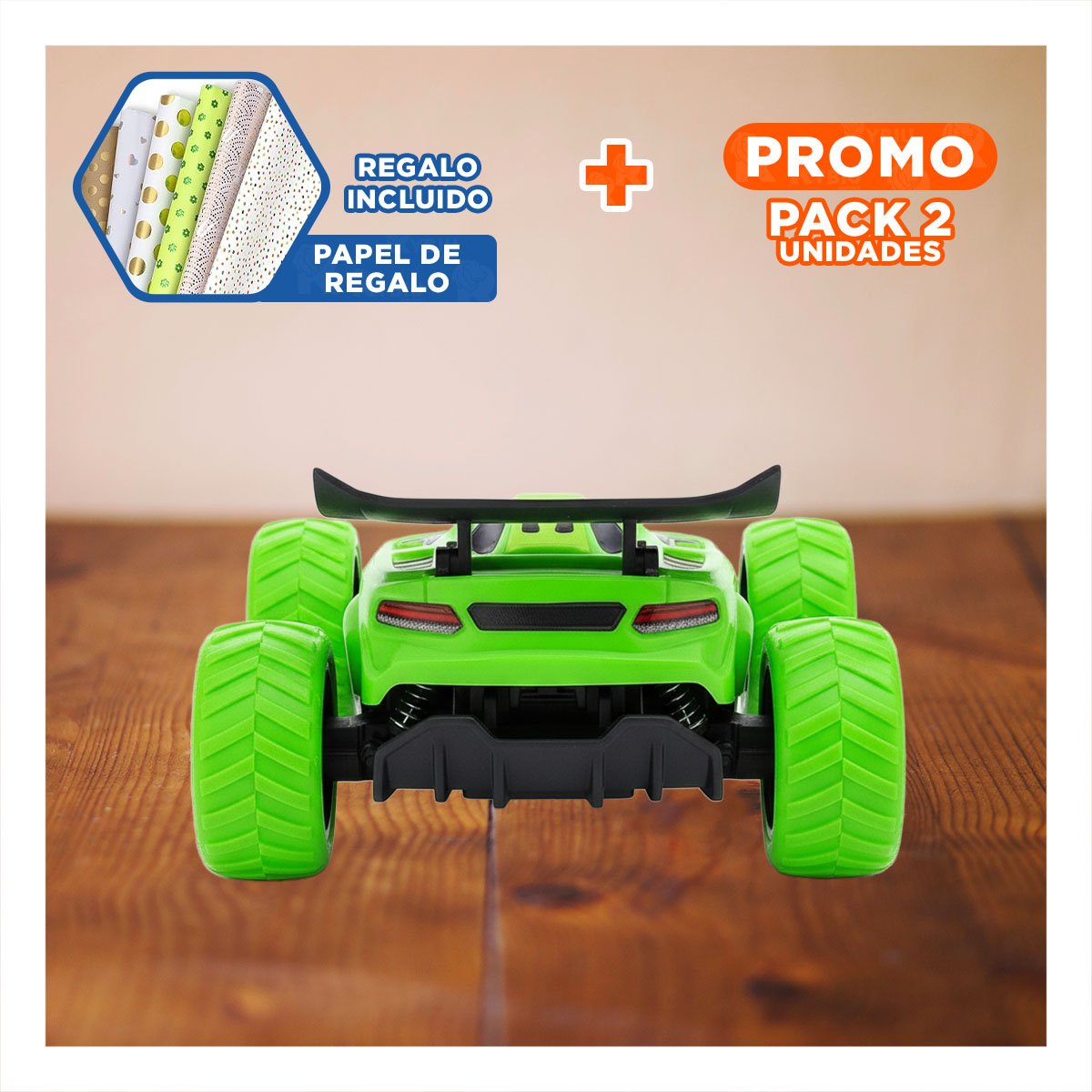 PACK2 MOVIL CON ACROBACIAS EN CAJA CON ACCION CONTINUA PARA USO DIARIO EN CASA Y+PAPEL REGALO - 1