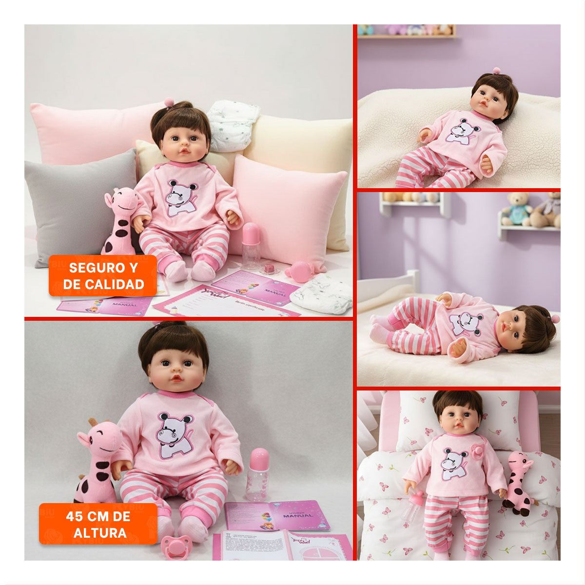 PRENDA DE BEBE ROSADA HIPO CON PANTALON A RAYAS COMODA Y+POST IT - 5