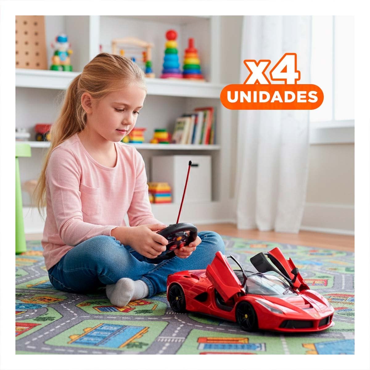 PACK4 SISTEMA DE JUEGO A CONTROL REMOTO ROJO CON ESTILO DEPORTIVO PARA HOGAR - 1
