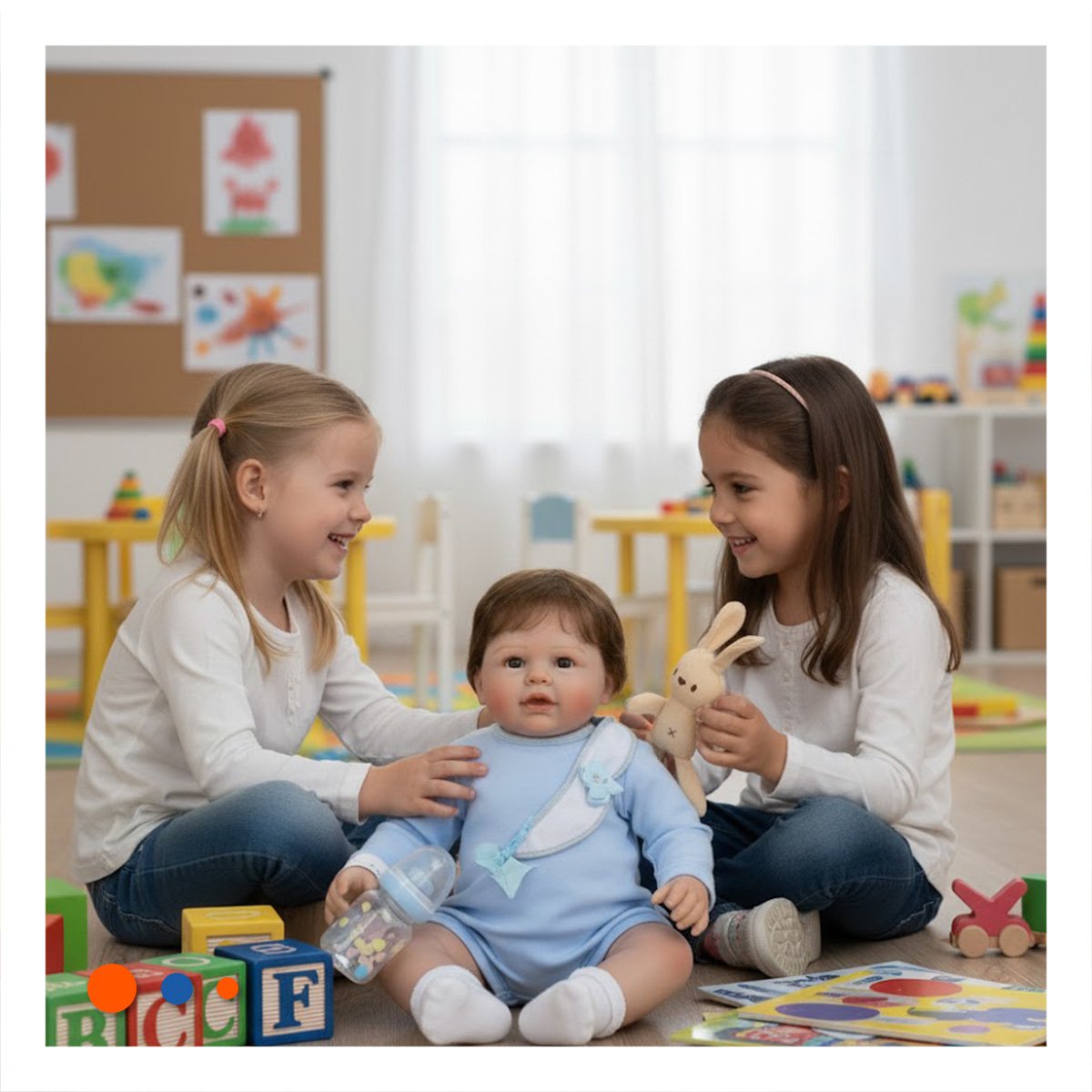 PACK2 PEQUEÑO COMPAÑERO 60CM CON PIJAMA Y BABERO CELESTE PARA UN RECREO SANO - 3