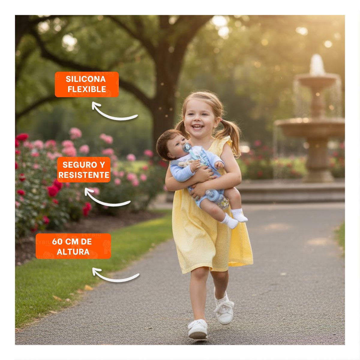 PACK2 PEQUEÑO COMPAÑERO 60CM CON PIJAMA Y BABERO CELESTE PARA UN RECREO SANO - 5
