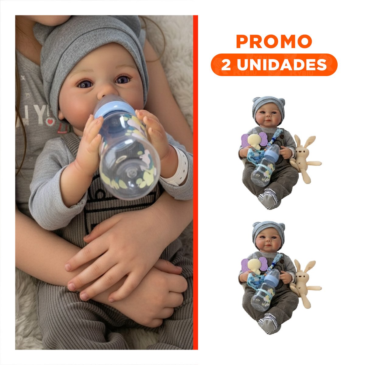 PACK2 PEQUEÑO COMPAÑERO 48CM CON ENTERIZO Y POLO BLANCO PARA UN RECREO SANO - 1