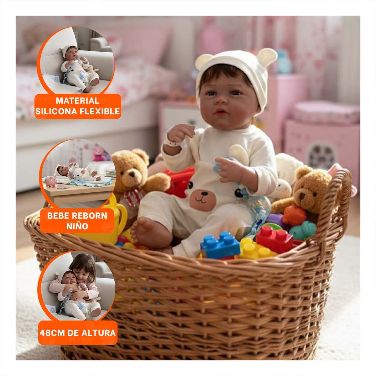 PACK2 PEQUEÑO COMPAÑERO 48CM CON ENTERIZO CONEJITO BEIGE PARA TODOS LOS PADRES Y+PAPEL REGALO - 5