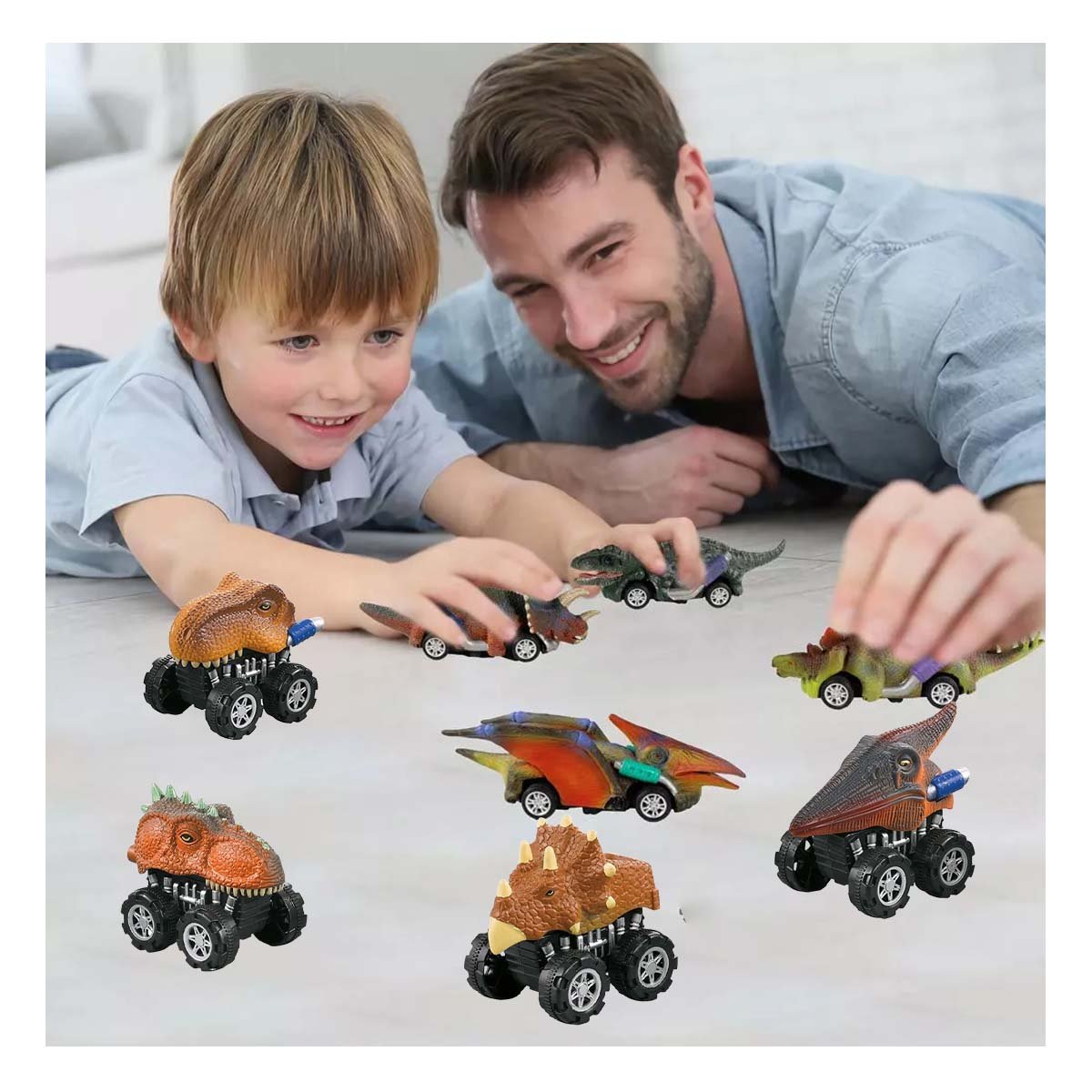 PACK2 MOTO DE PLASTICO DINO SET 2 PARA NIÑOS AVENTURAS EN CASA Y+PAPEL REGALO - 5