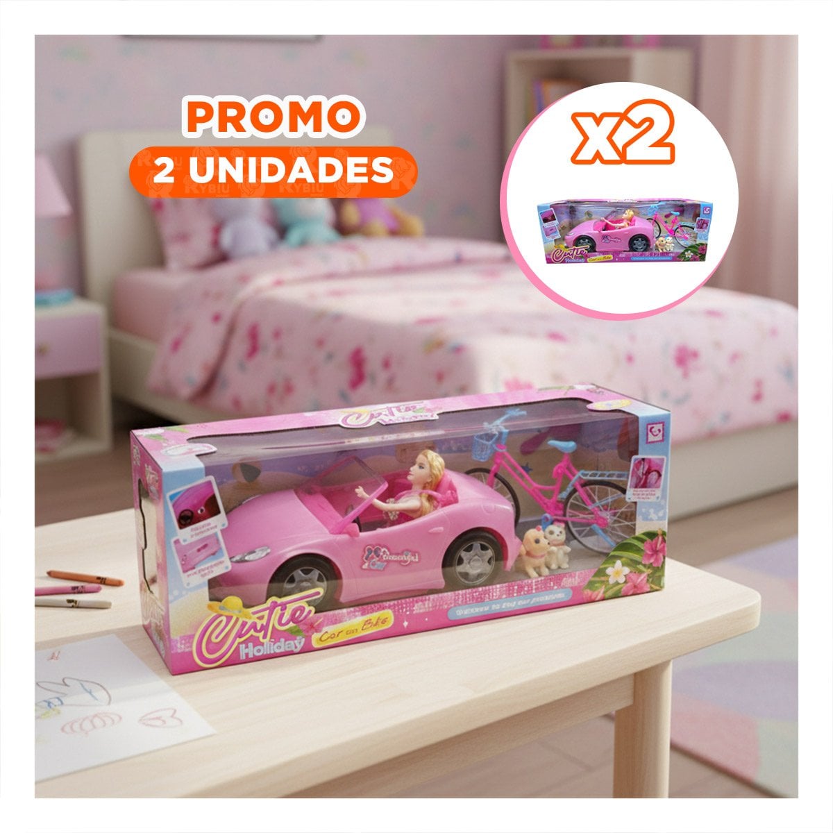 PACK2 MOVIL DE AVENTURA CON BICICLETA Y MASCOTAS PARA HISTORIAS DIVERTIDAS Y+REGALO STICKER - 1
