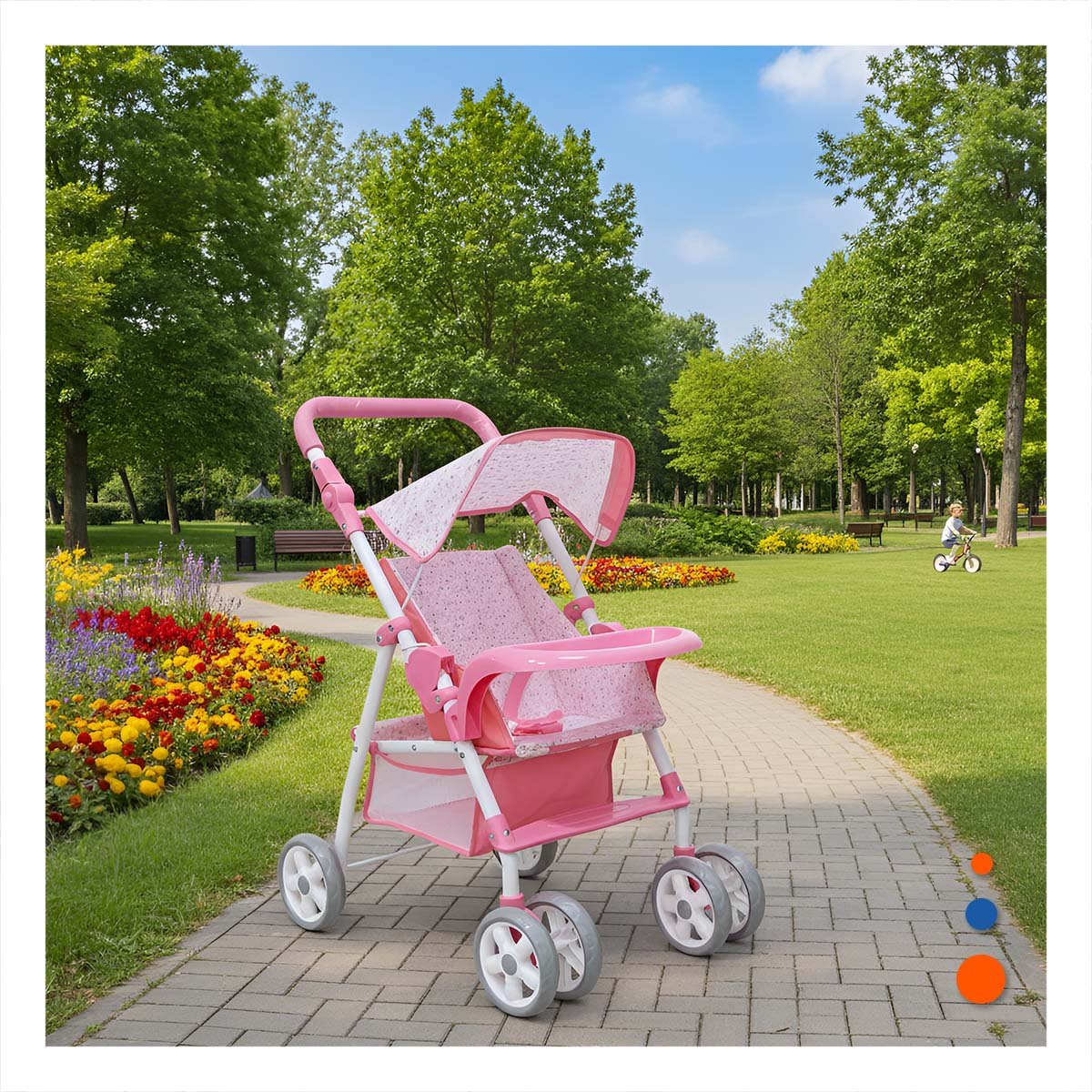 CARRO PARA BEBE DE JUGUETE PENSADO PARA JUEGO CREATIVO 68CM Y+LIGAS REGALO - 1