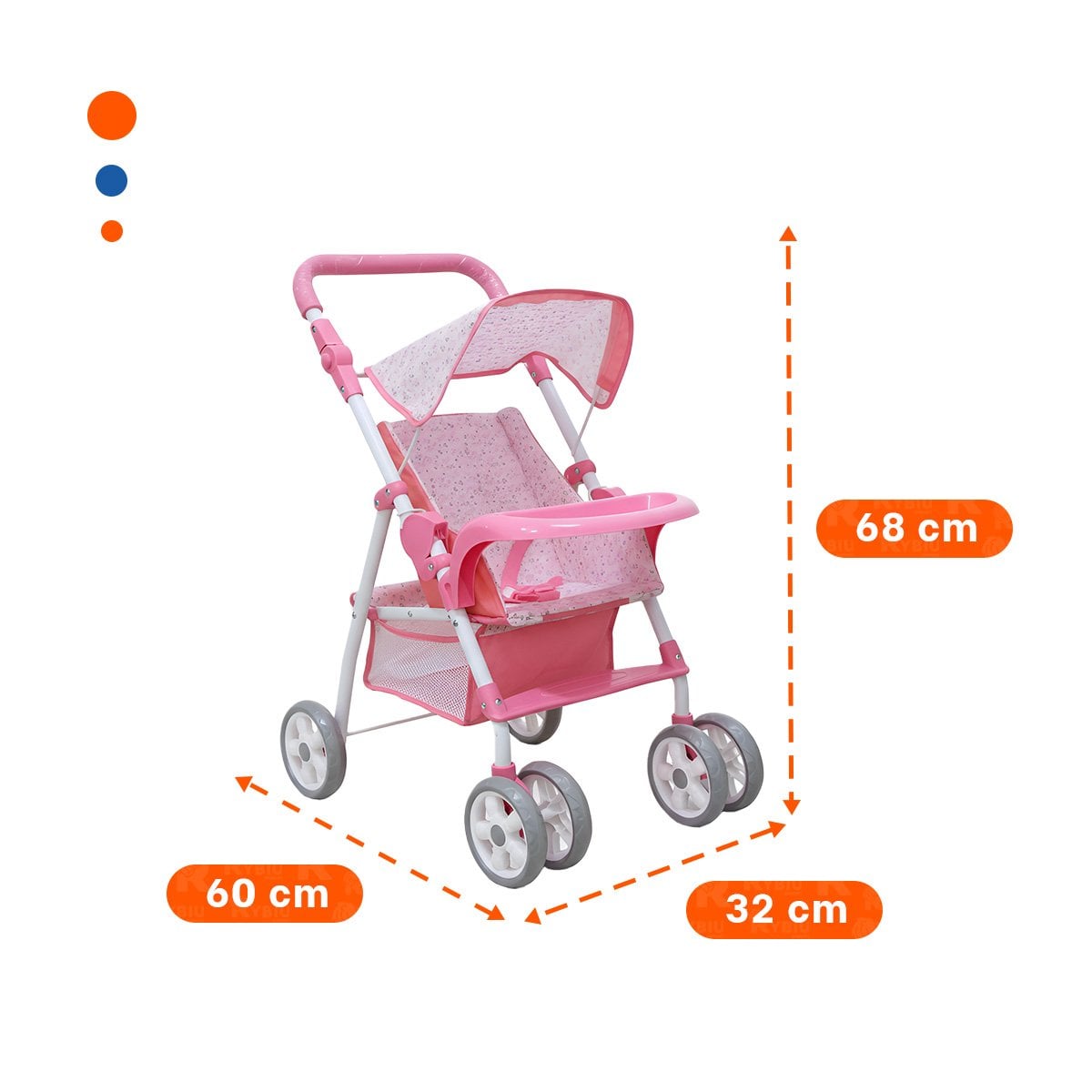 CARRO PARA BEBE DE JUGUETE PENSADO PARA JUEGO CREATIVO 68CM Y+LIGAS REGALO - 4
