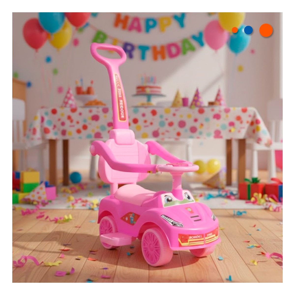 VEHICULO DE JUEGO PARA NINO CON SISTEMA DE EMPUJE MANUAL Y+LIGAS REGALO - 1