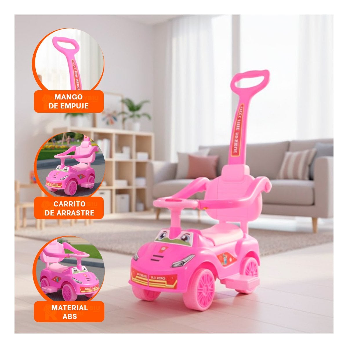 VEHICULO DE JUEGO PARA NINO CON SISTEMA DE EMPUJE MANUAL Y+LIGAS REGALO - 2