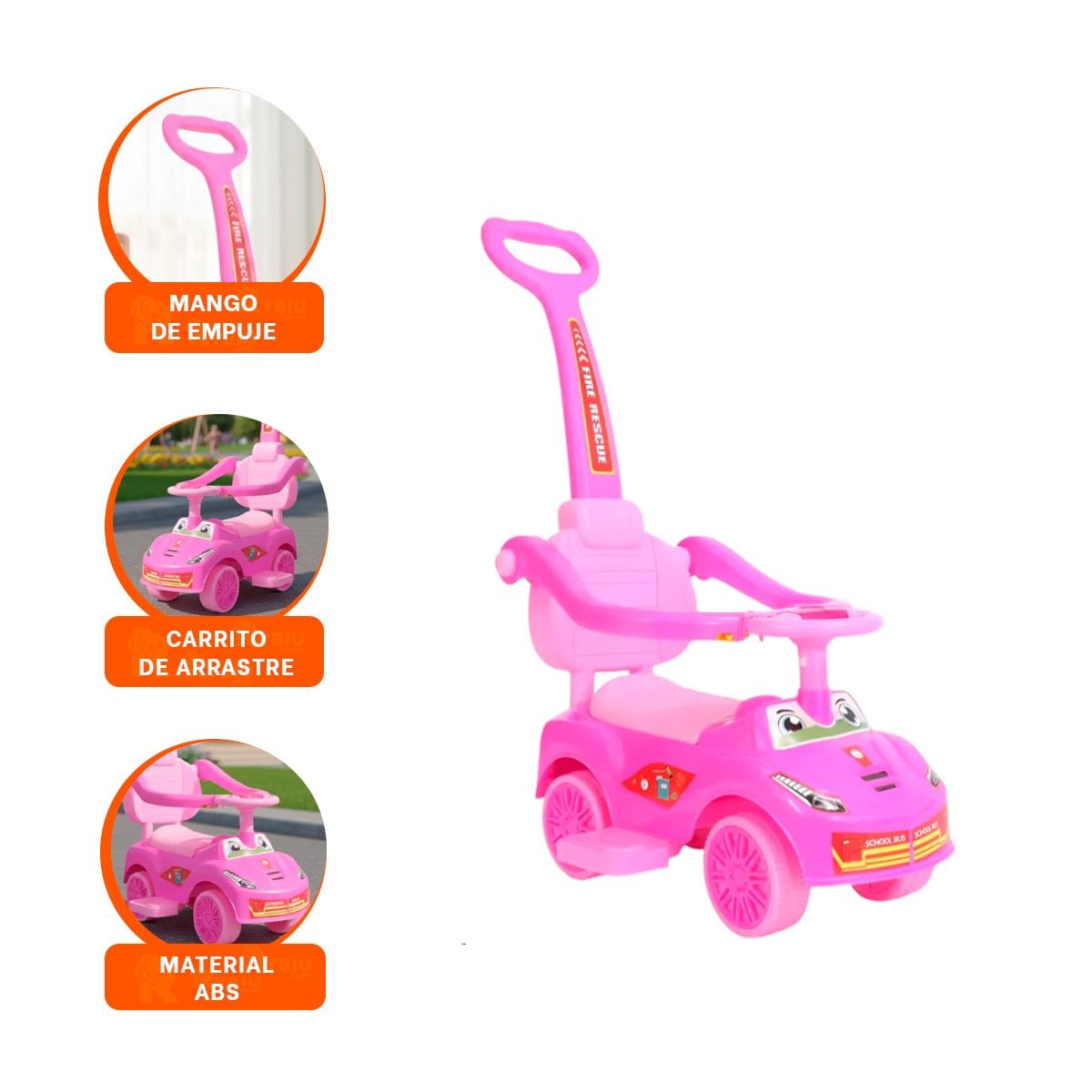 VEHICULO DE JUEGO PARA NINO CON SISTEMA DE EMPUJE MANUAL Y+LIGAS REGALO - 3