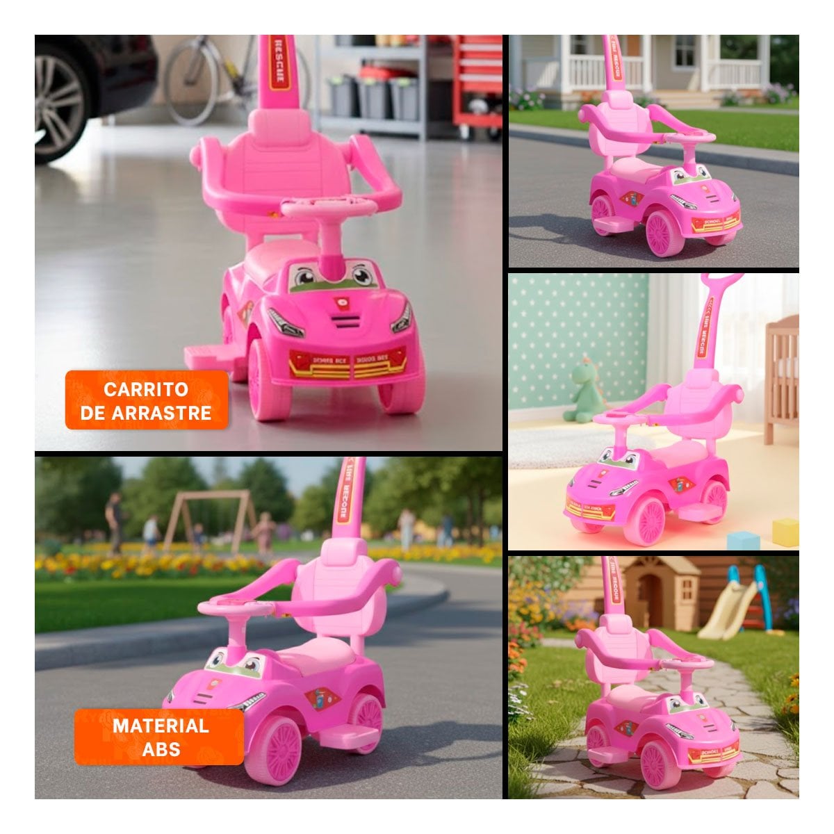 VEHICULO DE JUEGO PARA NINO CON SISTEMA DE EMPUJE MANUAL Y+LIGAS REGALO - 5