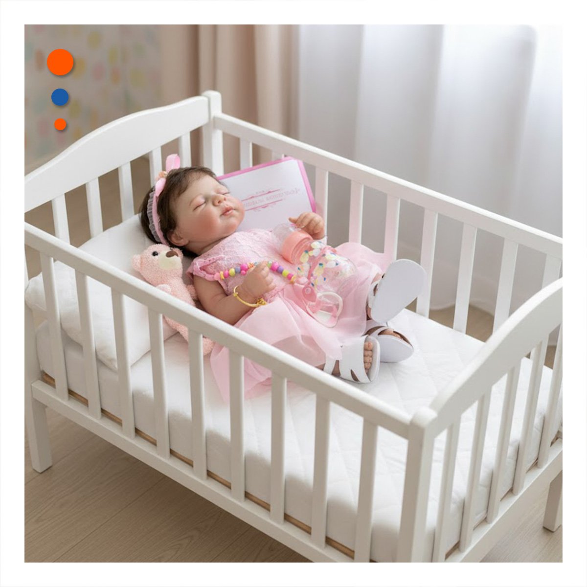 PACK2 PEQUEÑA COMPAÑERA 48CM CON VESTIDO TULL Y VINCHA ROSADO PARA RECREO SANO - 2
