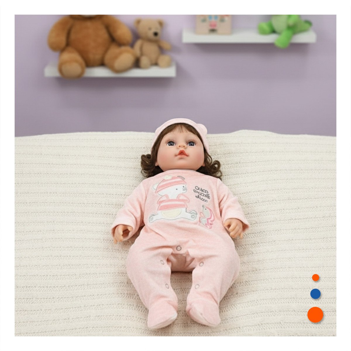 BEBE MUNECA YESSY CON ENTERIZO OSITO ROSADO Y GORRO ABRIGADOR Y+LIGAS REGALO - 1