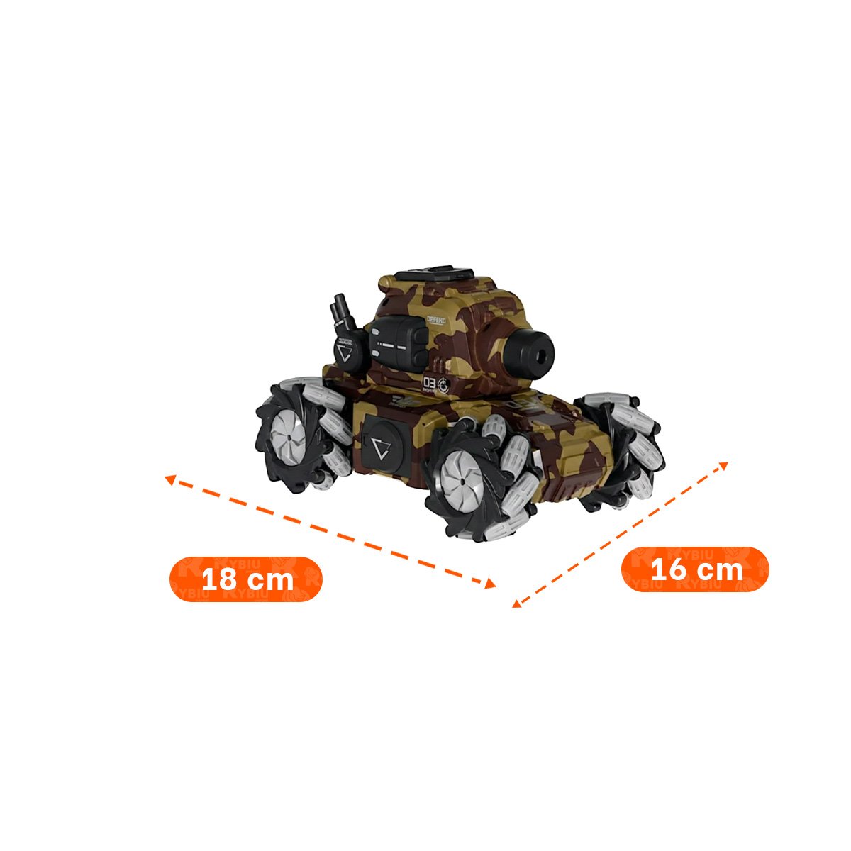 VEHICULO CON CONTROL REMOTO DISPARA BOLAS DE HIDROGEL PARA JUEGO DE COMBATE EN ESTILO MILITAR - 4