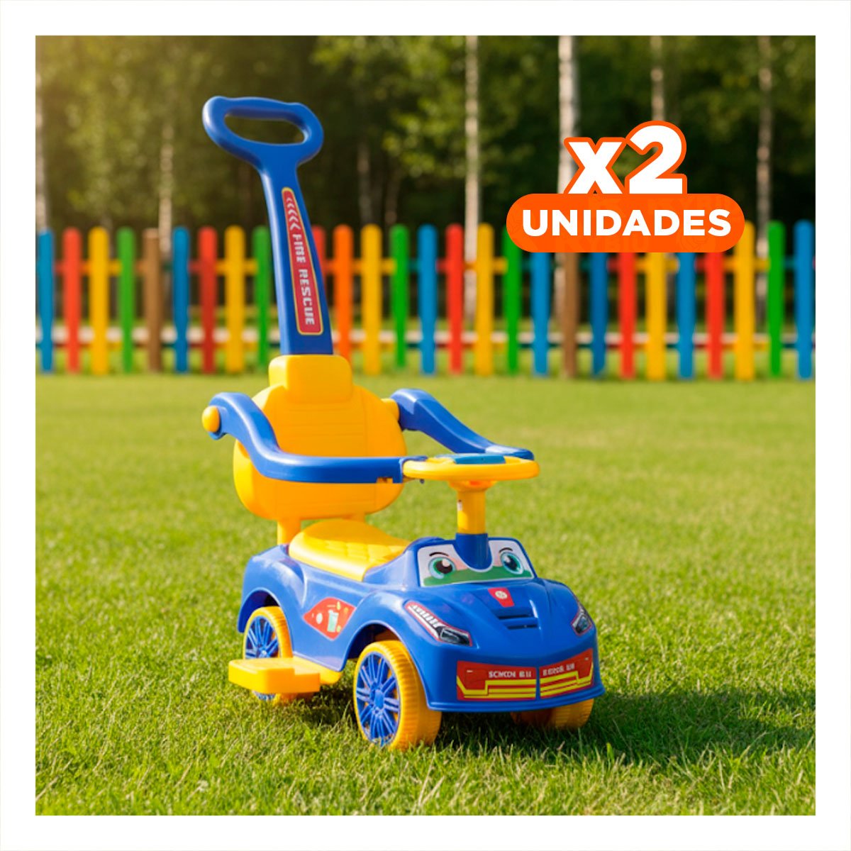 PACK2 JUEGO INFANTIL DE ARRASTRE CON MANGO DE EMPUJE PARA NINO Y+REGALO STICKER - 1
